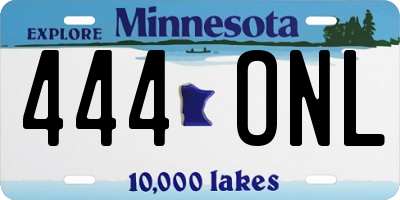MN license plate 444ONL