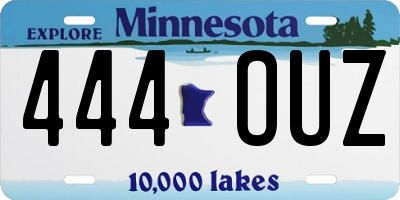 MN license plate 444OUZ