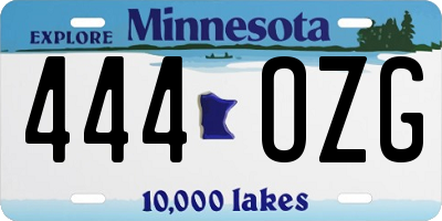 MN license plate 444OZG
