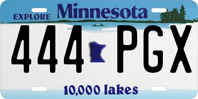 MN license plate 444PGX