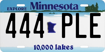 MN license plate 444PLE