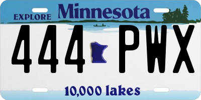 MN license plate 444PWX