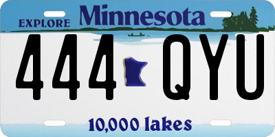 MN license plate 444QYU