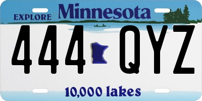 MN license plate 444QYZ