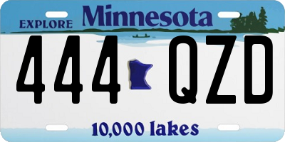 MN license plate 444QZD