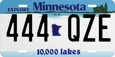 MN license plate 444QZE