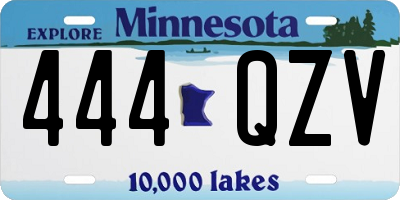 MN license plate 444QZV