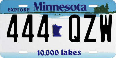 MN license plate 444QZW