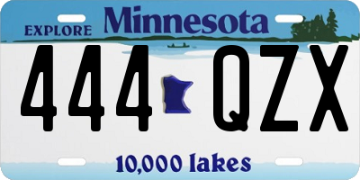 MN license plate 444QZX