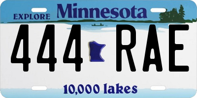 MN license plate 444RAE