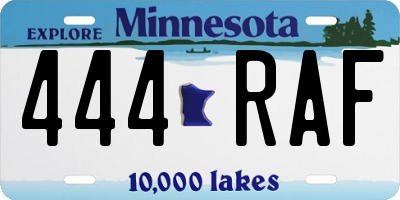 MN license plate 444RAF