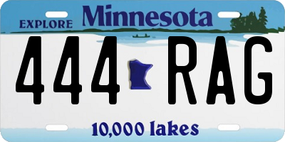 MN license plate 444RAG