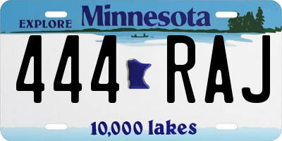 MN license plate 444RAJ