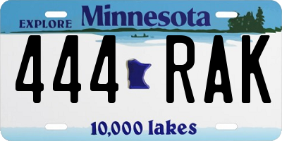 MN license plate 444RAK