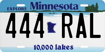MN license plate 444RAL