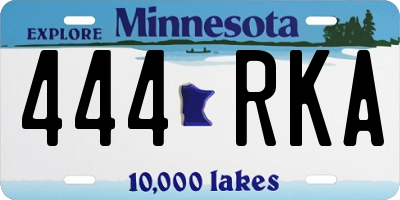MN license plate 444RKA