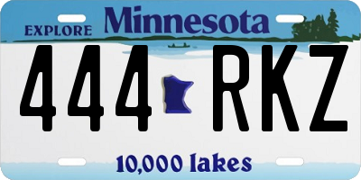 MN license plate 444RKZ