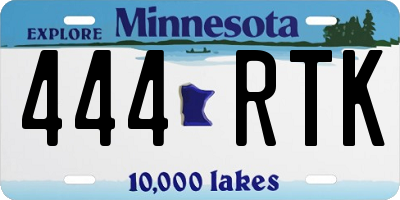MN license plate 444RTK