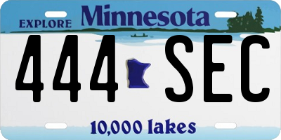 MN license plate 444SEC