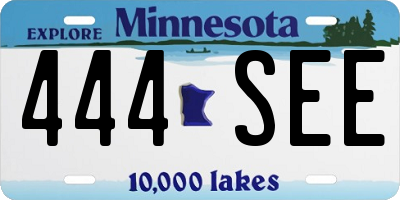 MN license plate 444SEE