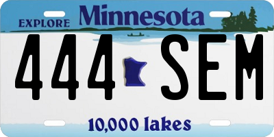 MN license plate 444SEM