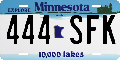 MN license plate 444SFK