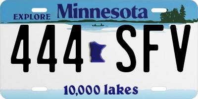 MN license plate 444SFV