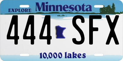 MN license plate 444SFX
