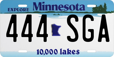 MN license plate 444SGA