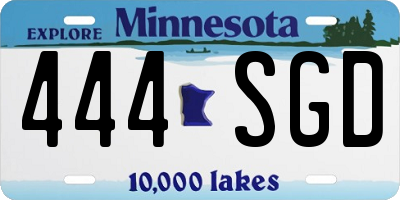 MN license plate 444SGD
