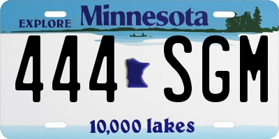 MN license plate 444SGM