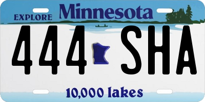 MN license plate 444SHA