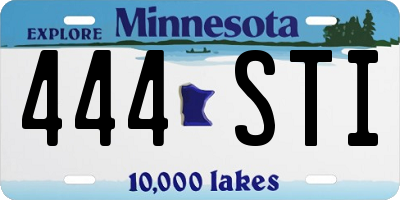 MN license plate 444STI
