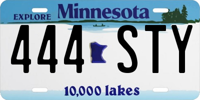 MN license plate 444STY