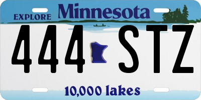 MN license plate 444STZ