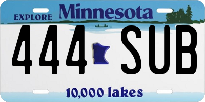 MN license plate 444SUB