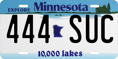 MN license plate 444SUC