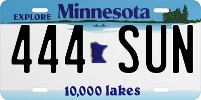 MN license plate 444SUN