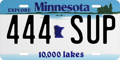 MN license plate 444SUP