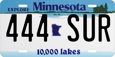 MN license plate 444SUR