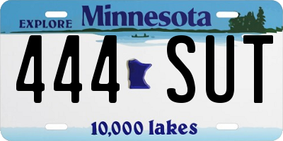 MN license plate 444SUT