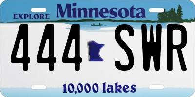 MN license plate 444SWR