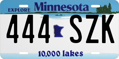 MN license plate 444SZK
