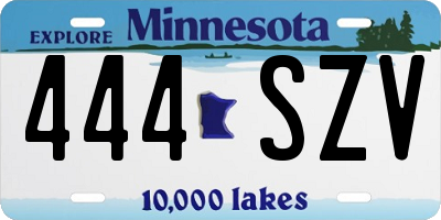 MN license plate 444SZV