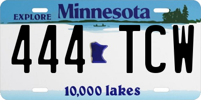 MN license plate 444TCW