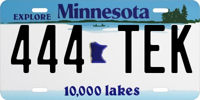 MN license plate 444TEK