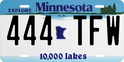 MN license plate 444TFW