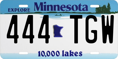 MN license plate 444TGW