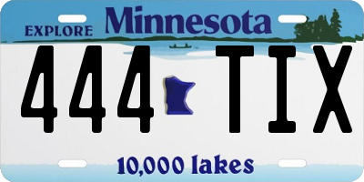MN license plate 444TIX