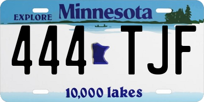 MN license plate 444TJF